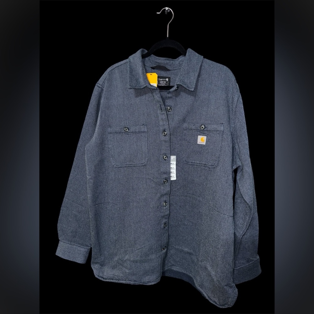 Carhartt Women Size XXL Loose Fit Twill Shirt Chore Jacket Shacket Pockets NEW
